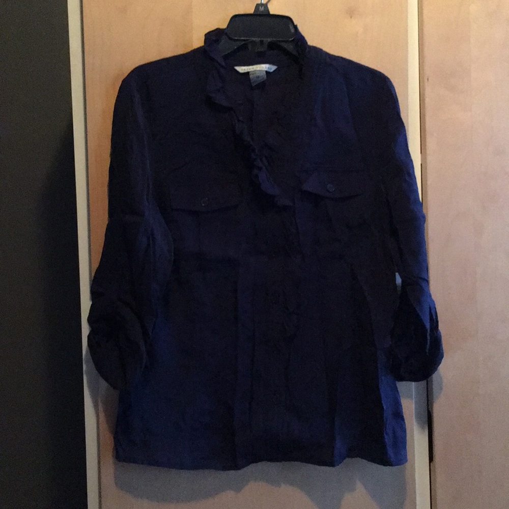 Peter Nygård shimmery navy blouse